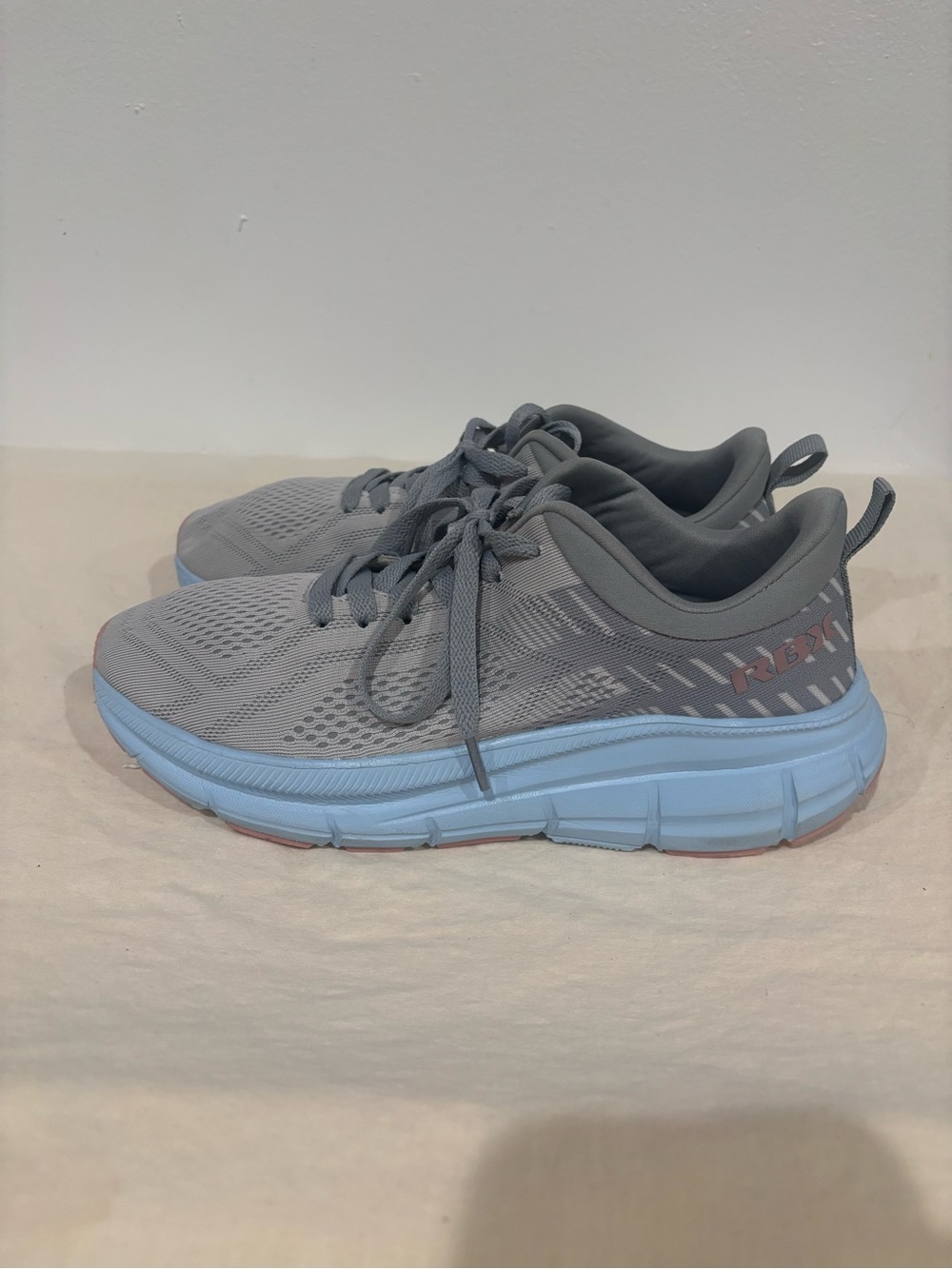 RBX Gray Athletic Sneakers with Light Blue Sole
